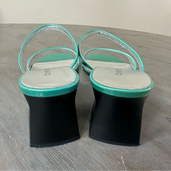 Bebe Turquoise Patten Leather sandals. - Picture 7 of 7